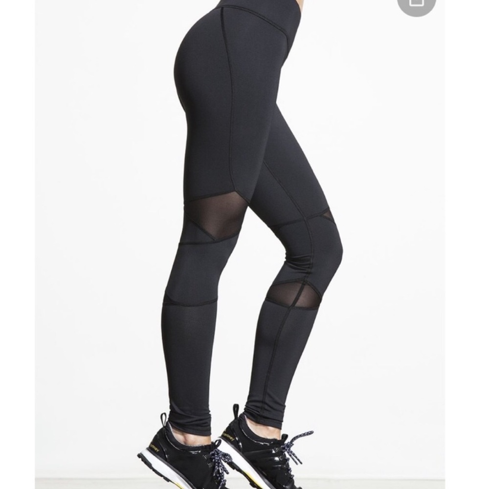 Michi Mesh Carve Black Cutout Ribbed Moto Leggings